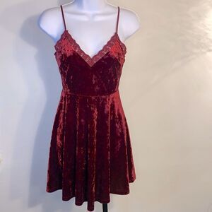 NEW...Burgundy faux velour dress size S (small) from Forever21